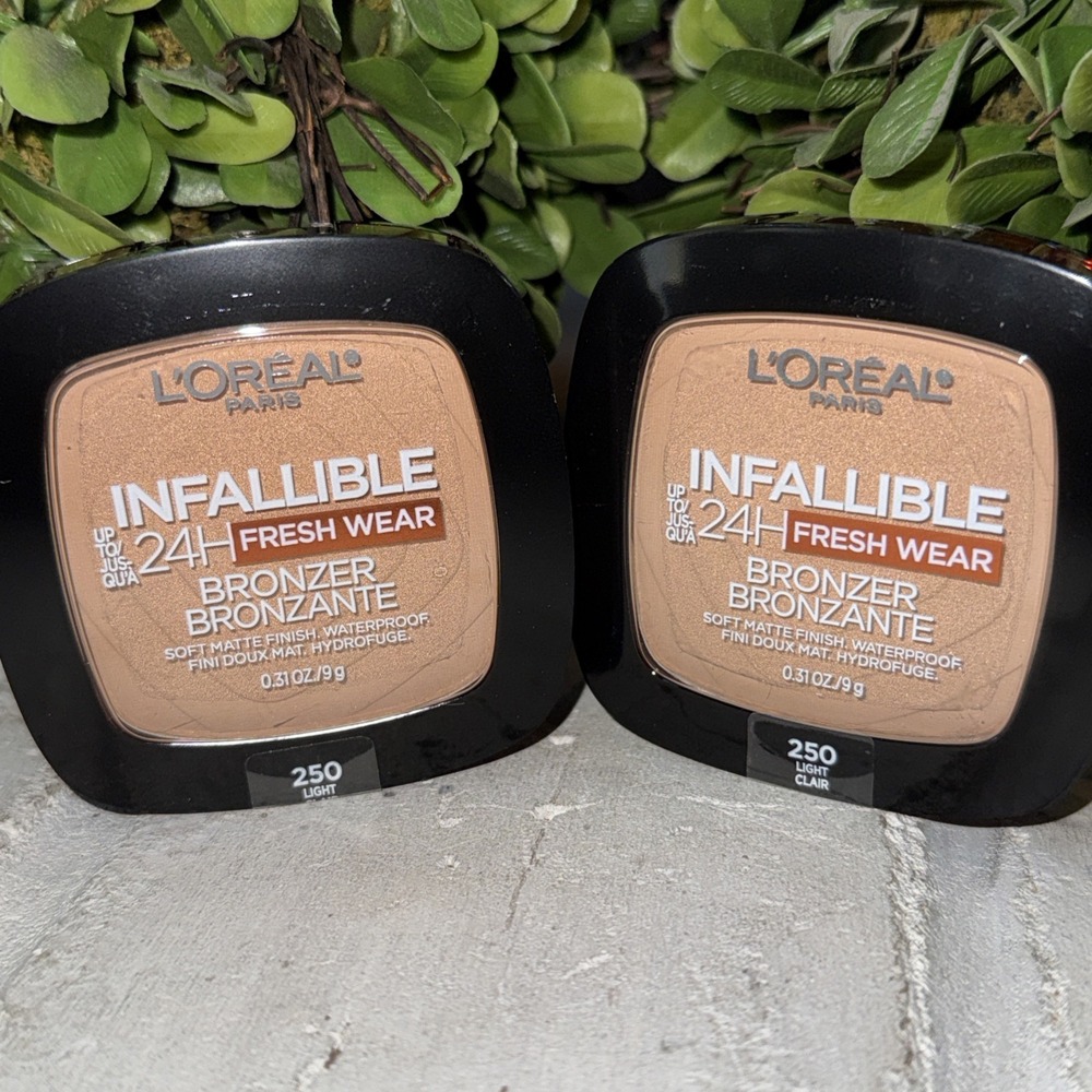 L'Oreal Infallible 24H Fresh Wear Bronzer Matte Waterproof‎ #250 Light Lot Of 2